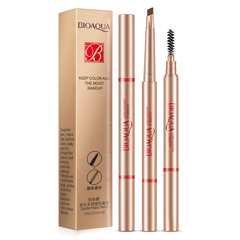 Bioaqua Long Slender Double Head Black Light Dark Brown Beauty Eyebrow Enhancers Powder Makeup Brow Eyebrows Enhancer Pencil Bioaqua Long Slender Double Head Black Light Dark Brown Beauty Eyebrow Enhancers Powder Makeup Brow Eyebrows Enhancer Pencil