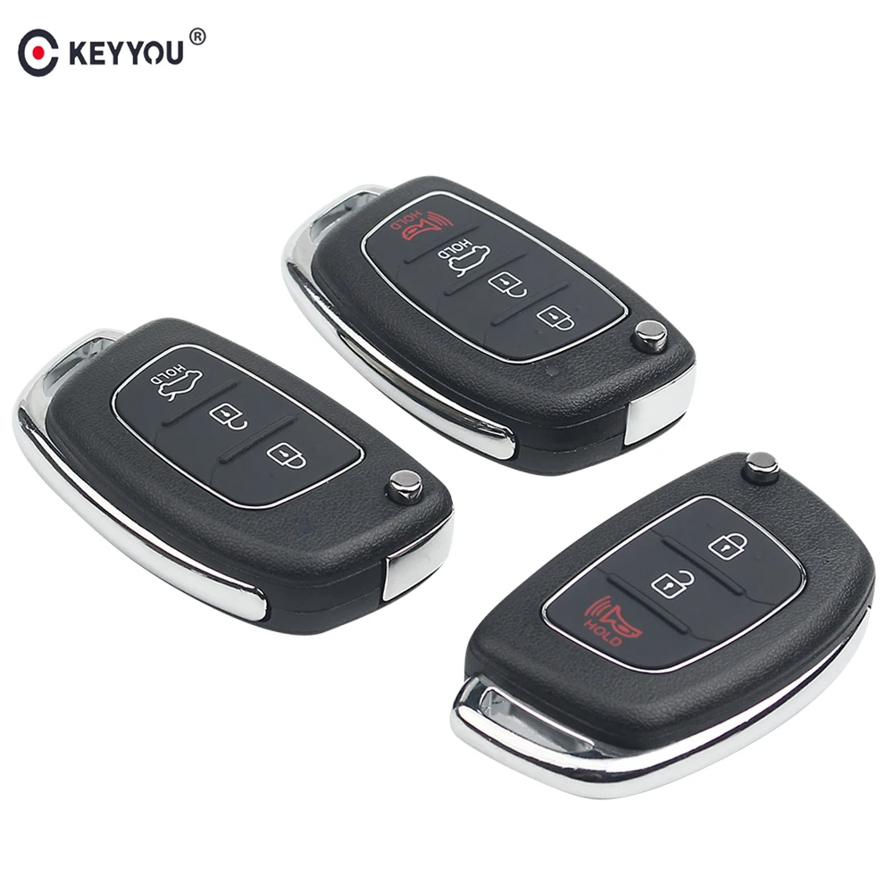 Buttons Car Key Shell Case Flip Floding 