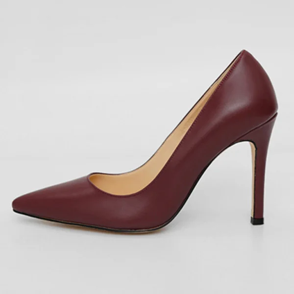 Женская обувь на высоком каблуке; Брендовые женские туфли-лодочки; Офисная Женская рабочая обувь с острым носком; сезон осень-весна; женская обувь; большие размеры - Цвет: Red Punms Shoes
