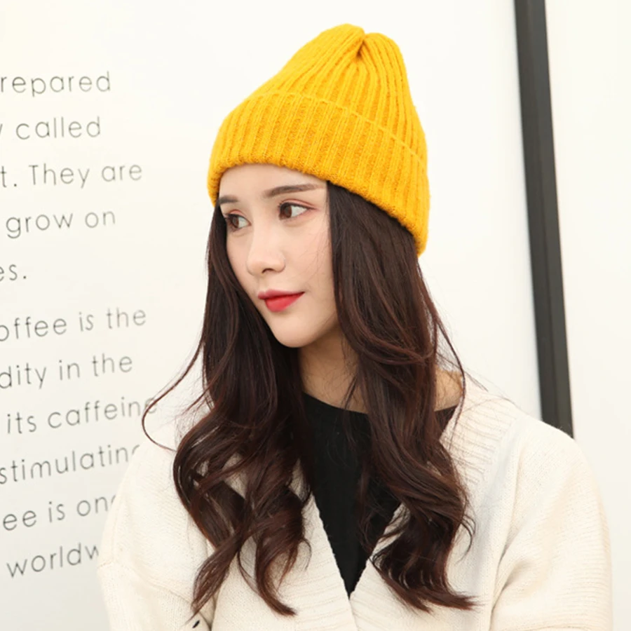 

Solid Warm Wool Hedging Hats Women Fashion Autumn Winter Elastic Wild Bonnets Female Korean Wild Comfortable Caps Painter Hats