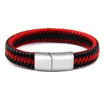 Pulsera Homme Hombre cuerda de Cuero Pulsera magnética Pulseira Masculina brazalete Heren brazalete Hombre Pulsera