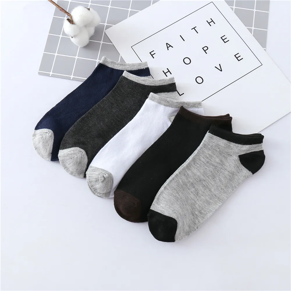 1Pairs Ms. Comfort Striped Cotton Socks Slippers Short Low Waist College Wind Slight Men's носки мужские 50* | Мужская