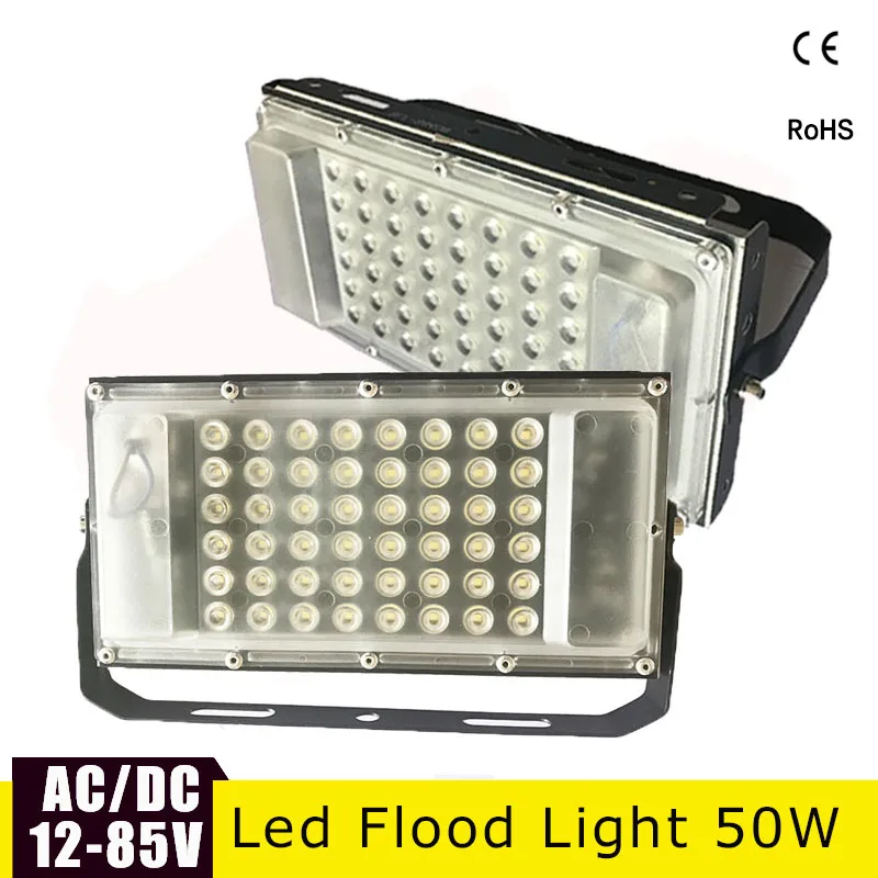 Ultra Thin LED Flood Light 12 Volt Waterproof IP65 50w AC/DC12-85v Searchlight Led Exterior Projecteur Outdoor Floodlight