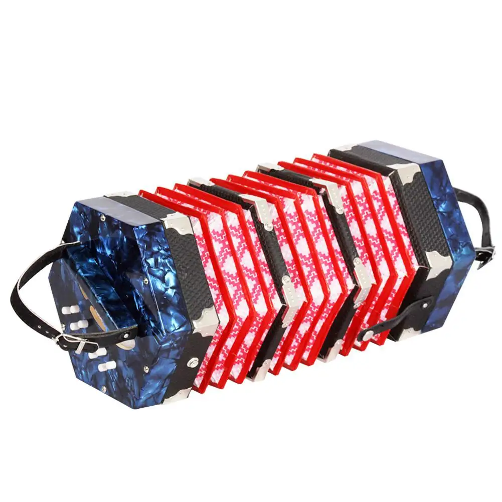Irin 20-Knop Concertina Met Draagtas Volwassen Primaire Professionele Spelen Hexagon Accordeon Keyboard Muziekinstrumenten Irin 20-Knop Concertina Met Draagtas Volwassen Primaire Professionele Spelen Hexagon Accordeon Keyboard Muziekinstrumenten