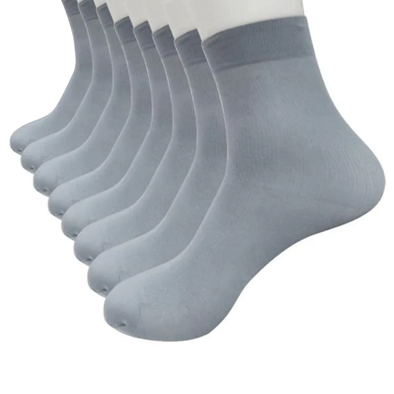Новое поступление 8 пар бамбуковые волокна ультра-тонкие эластичные шелковистые короткие шелковые чулки, мужские носки по щиколотку короткие носки повседневные носки 3