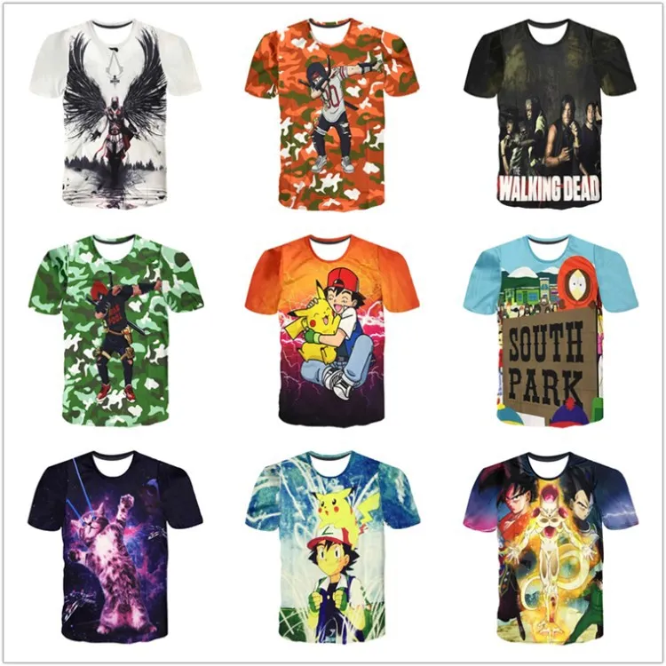 

2017 Summer New Style Europe And America Men's Women's 3D Short Sleeve T-shirt Anime Ninja Naruto Style