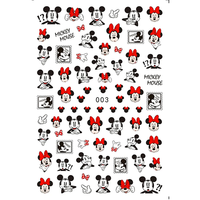1PCS Cartoon Disney Nail Sticker Donald Duck Mickey Mouse Minnie Nail Slider Lion King Snow White Nail Art Accessories