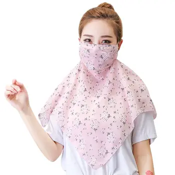 

Mask Dust-proof Unisex Spring And Summer New Ladies Small Floral Long Sunscreen Windproof Face Masks Anti-UV Scarf Masks*