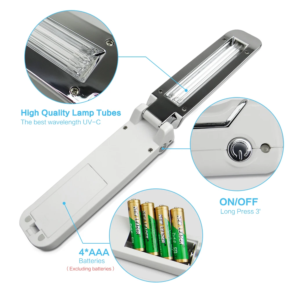 USB Powered UV UVC Quartz Lamp Portable Gravity Sensor Sterilization Ultraviolet Light Disinfectant Germicidal Lampe Ampoule 3W