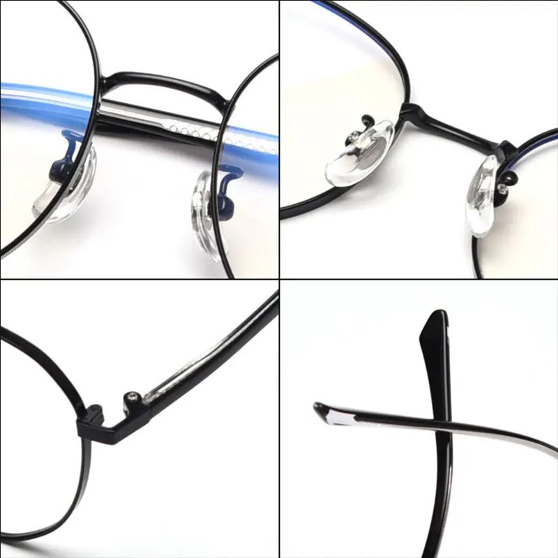 New Retro Anti Blue Light Glasses Round Men Alloy Reading Eyewear Eyeglasses Frame Optical Gaming Computer Glasses For Women