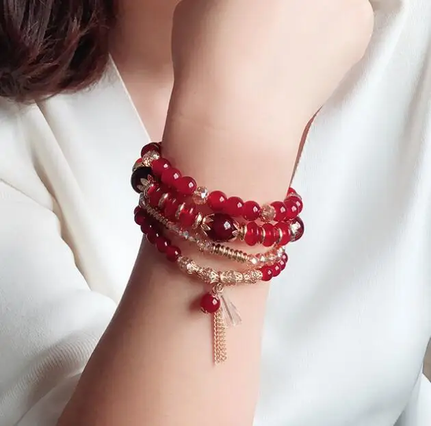 Günstig Bohemian hzpc hand string Nahen Osten Ozean stil design multi kreis perle kristall armband weiblichen