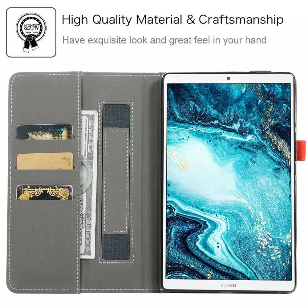 IBuyiWin Премиум Смарт ПУ; кожа; силикон чехол для huawei MediaPad M6 8,4 дюймов планшет Funda Capa TUP Чехол+ пленка для экрана+ ручка