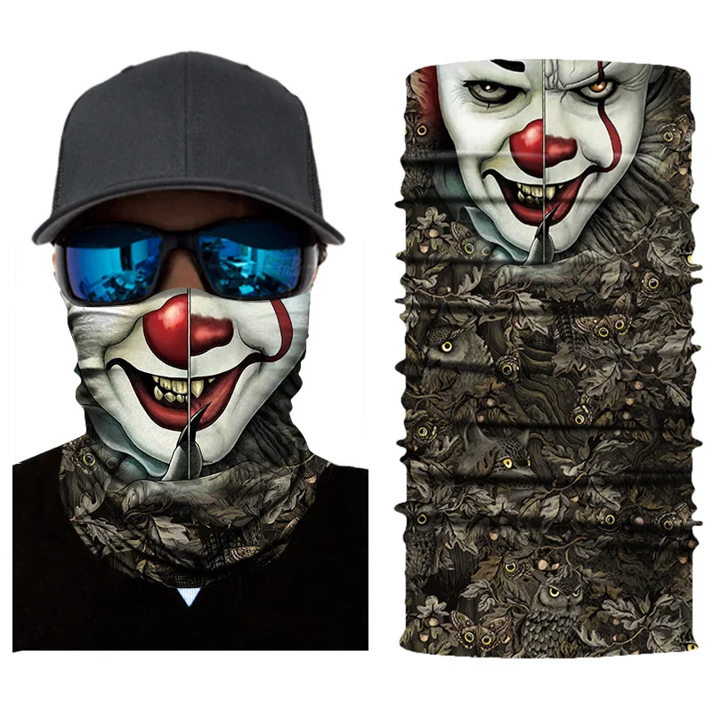 3D бесшовный Балаклава волшебный шарф маска для лица и шеи призрак Джокер Скелет бандана щит повязка на голову банданы мужские велосипед - Цвет: 1