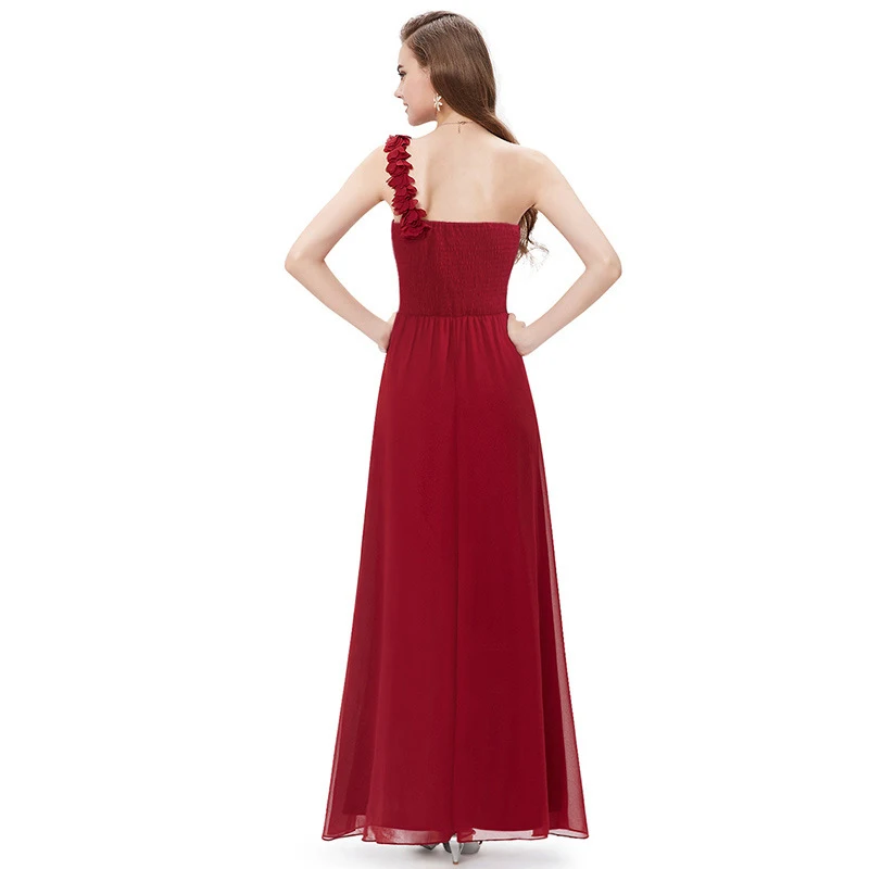 Это Yiiya размера плюс платье подружки невесты es лодочка шеи Ruched бордовый Vestido Madrinha одно плечо длинное платье подружки невесты C523