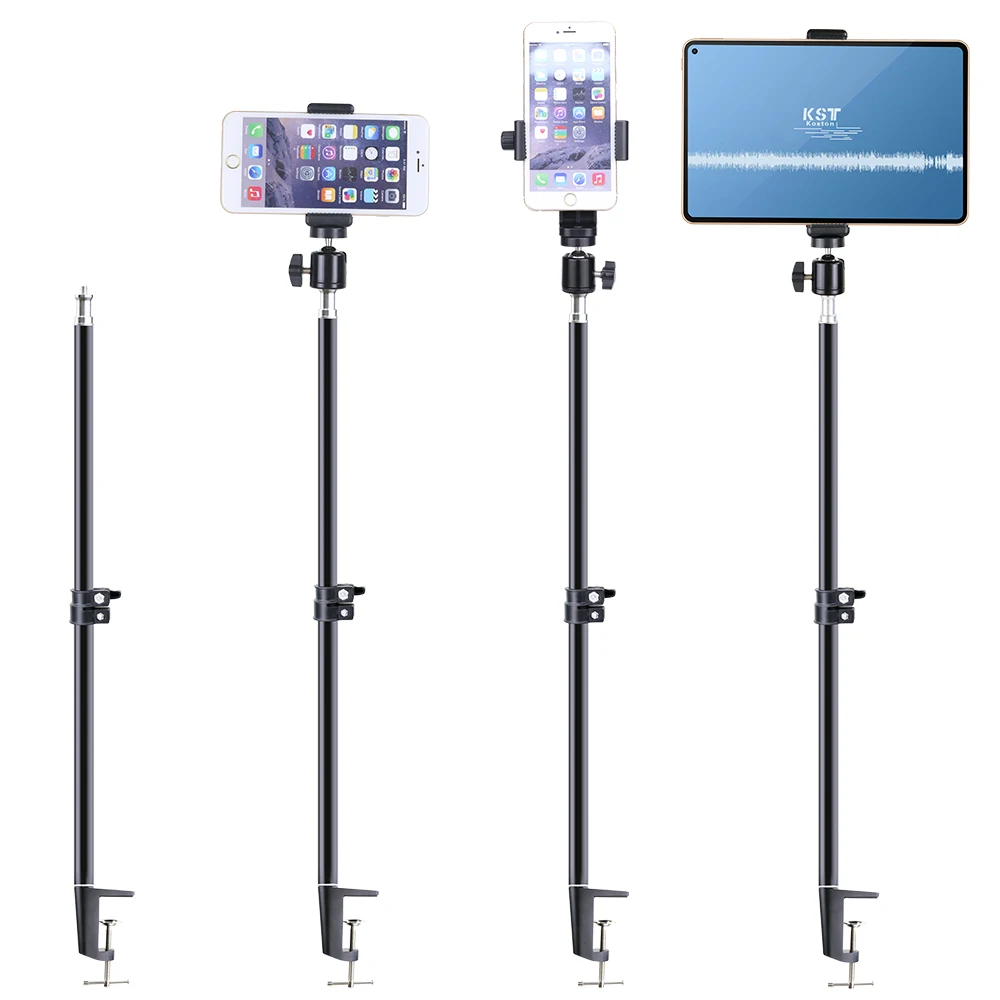 Universal Mobile Phone Tablet Stretchable Holder Bracket With Cellphone Clip For Smartphone Telescopic Rod Stand Mount Supports