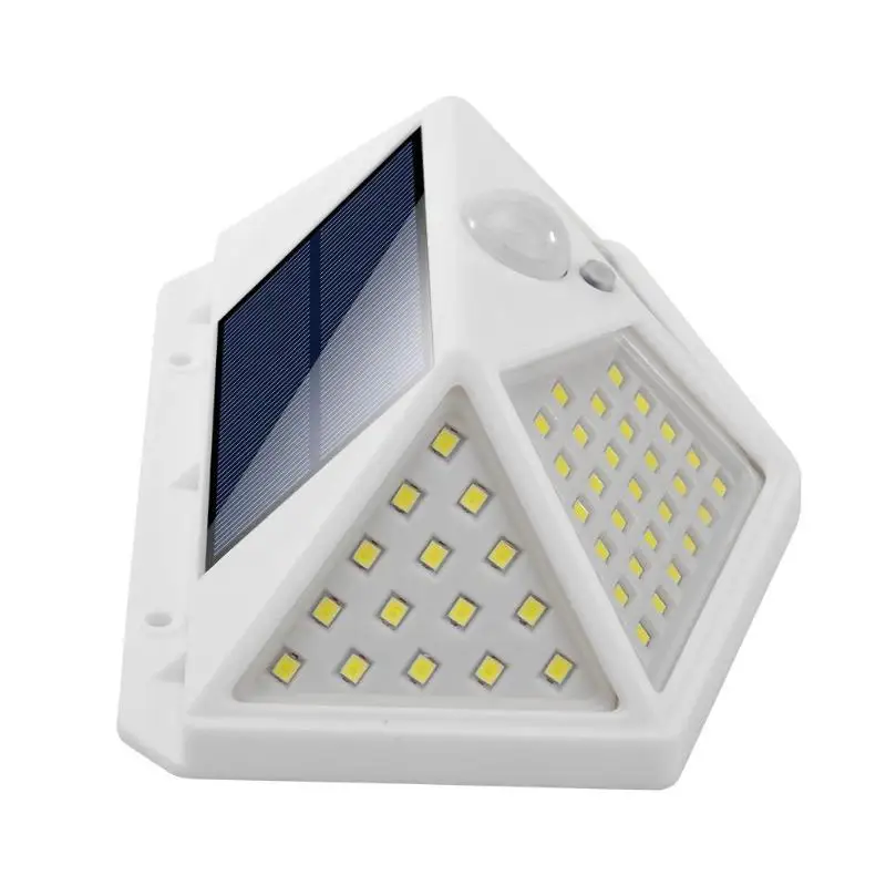 100LED четырехсторонний настенный светильник с датчиком движения на солнечной энергии, наружный садовый светильник, Прямая поставка