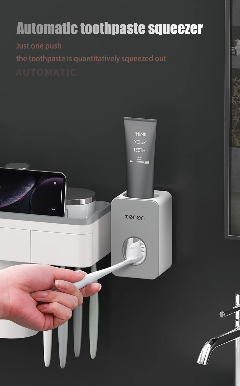 Magnetic Adsorption Toothbrush Holder 5