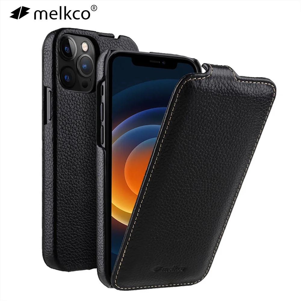 Melkco Genuine Leather Flip Phone Case For iPhone 12 Pro Max mini 11 X Xr Xs Max 7 8 SE Business Luxury Real Cow Cases Bag Cover