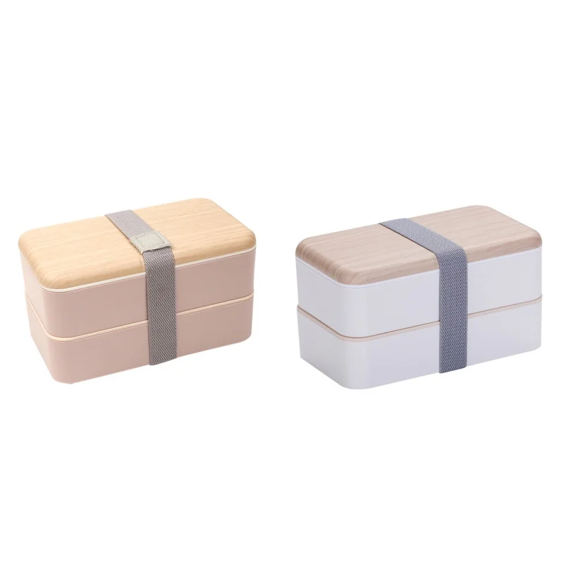 Студенческая школьная коробка для обеда двойной Портативный Bento Box Открытый Кемпинг пикника контейнер для хранения еды два слоя