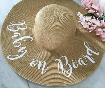 

custom text logo hat Personalized Floppy Straw sun cap honeymoon gift bridal gifts brithday Large Brim beach Hats any language