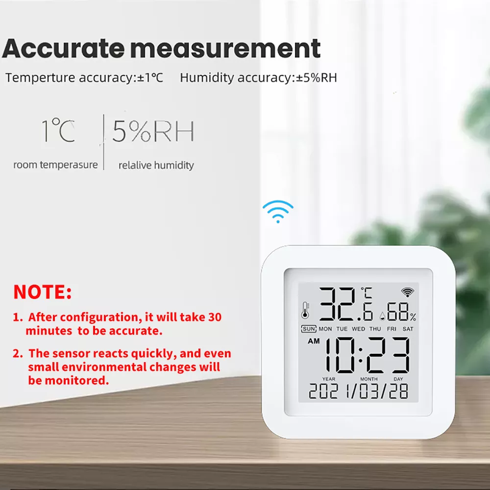 Cyclops lobby spektrum Tuya WIFI Temperature & Humidity Sensor for Smart Home var SmartLife  Thermometer Hygrometer Support Alexa Google Assistant - AliExpress