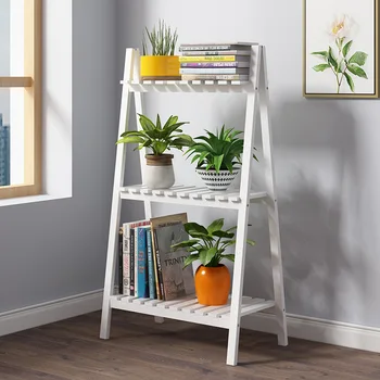 

Corner storage holder shelves ladder shelf solid wood shelving flower rack foldable storage rack living room shoe plant rack
