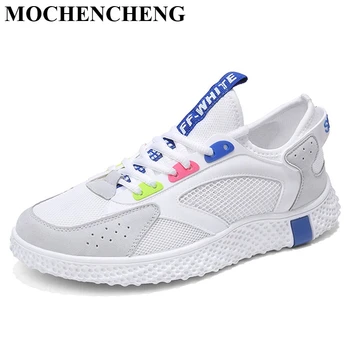 

New Men Casual Shoes White Sneakers Breathable Adult Male Tenis Footwear Stylish Student Lace-up Skate Shoes Anti-skid Design