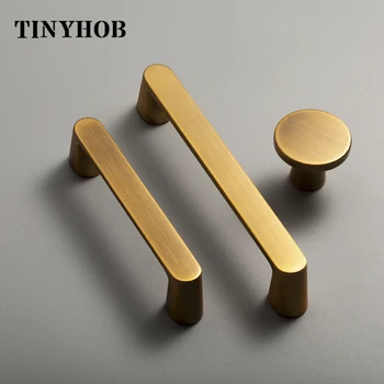 

European Style Zinc Alloy Cabinet Knobs and Handles Simple Kitchen Cabinet Handles Drawer Pulls Hardware/Golden/Yellow Bronze
