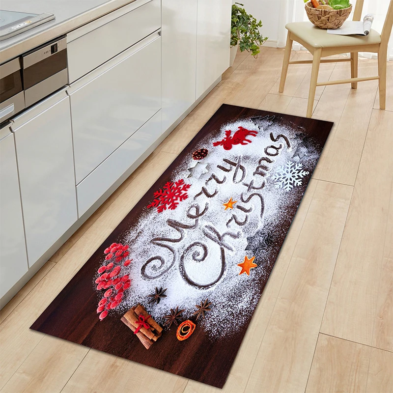 Saugfähiger Weihnachts Küchenteppich Anti Rutsch Wohn Schlafzimmer Bodenmatte