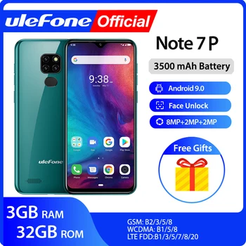 Перейти на Алиэкспресс и купить Ulefone Note 7P смартфон с четырёхъядерным процессором Android 9,0, 3500 мАч, 6,1-дюймовым экраном, 3 Гб + 32 ГБ, мобильный телефон