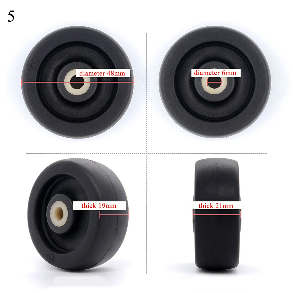 Портативный чемодан на колесах s 2 комплекта Черный Сменный чемодан на колесах бесшумный износостойкий резиновый осевой инструмент для ремонта ролики - Цвет: 5