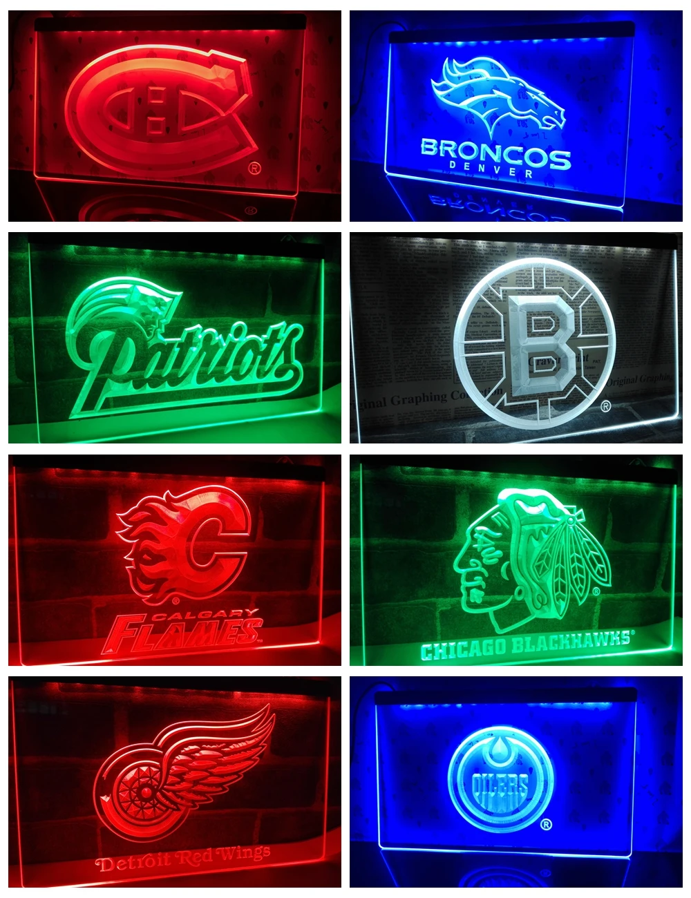 LED Neon Sign Team Sports Helmet Man Cave Pub Bar Football Hockey Baseball Basketball Logo Plaque Home Wall Decor 025 | Дом и сад