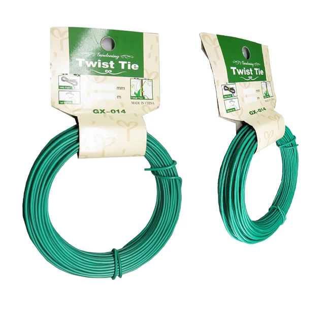 1 Darab 12/15 M Plant Twist Tie Zöld Műanyag Bevonatkábelkötegek Kertészkedéshez És Kültéri Használathoz Csavaró Kerti Kellékek - Image 6