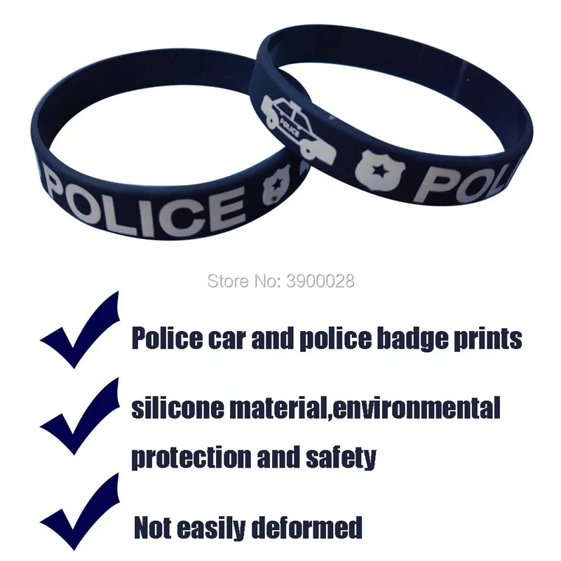 300 шт полицейские вечерние силиконовые браслеты персонализированные резиновые браслеты спортивные подарки по DHL А