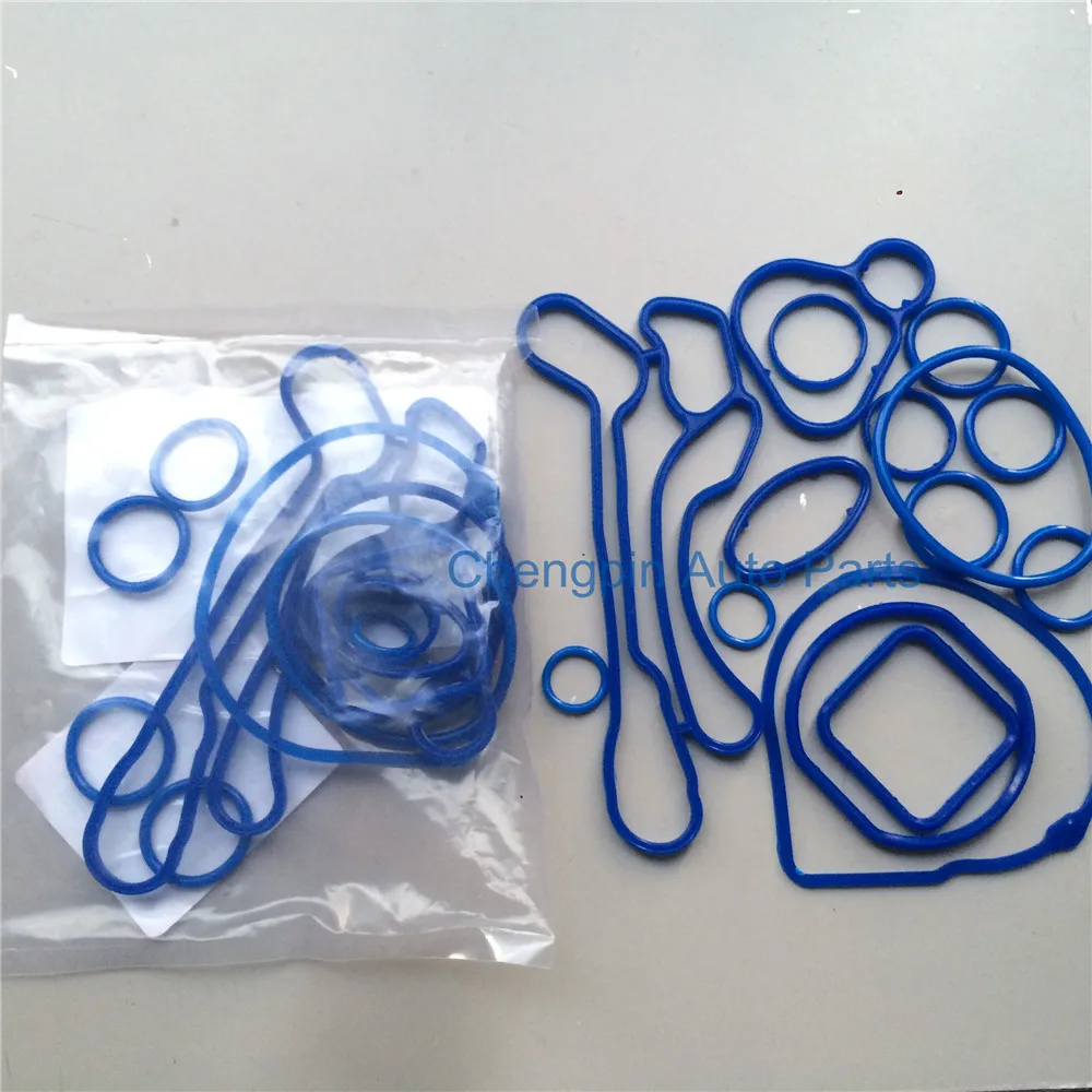 Cooling System Oil Cooler Gasket Seals Blue OEM# 24445723 55354072 55354071 For Chevrolet Cruze 1.6L 1.8L Sonic Astra Zafira