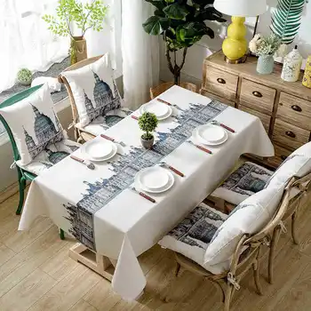 

Cross-Border Exclusively for Cotton Digital Printing Waterproof Castle British Style Coffee Table Tablecloth Table Cloth