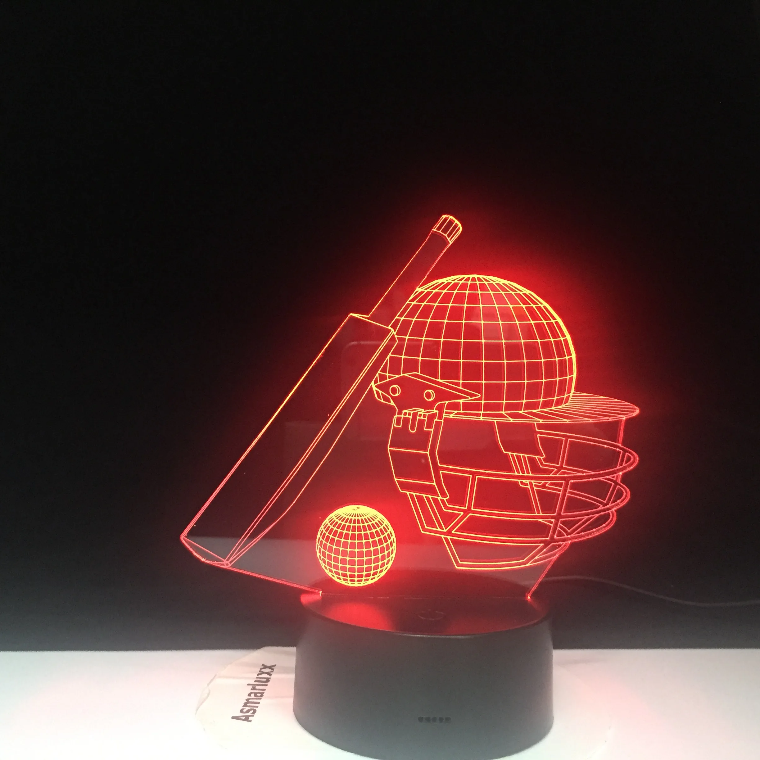 

Baseball Game Hat Suit Optical illusion Light Touch Sensor Baby Kids Nightlight for Office Room 16 Colors Decorative 3D Gift