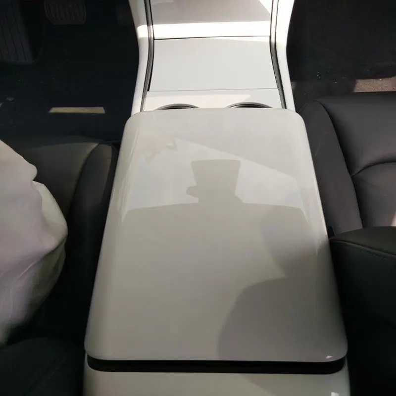 Для Tesla модель 3 подлокотник центральная консоль крышка-ABS Жемчуг белый