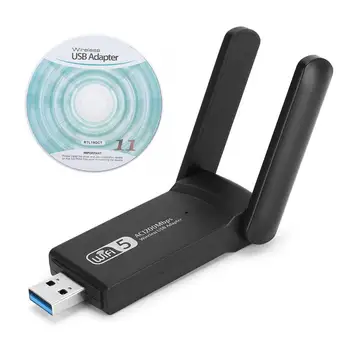 

Dual Antenna USB 3.0 WiFi Wireless Adapter Network Card 1200Mbps with Disk Hot
