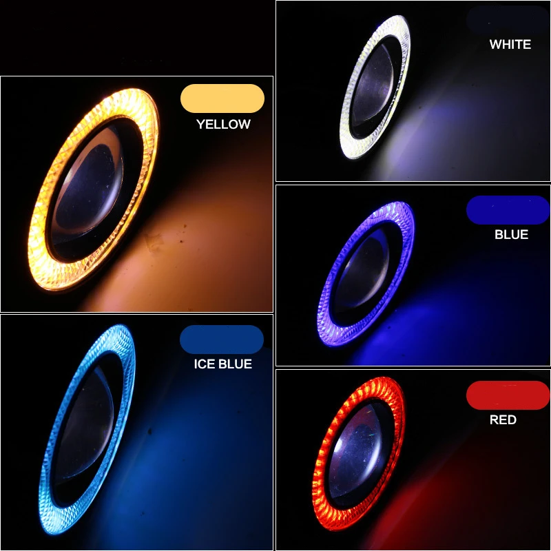 2 шт. 30 Вт 3,5 дюйма 89 мм Ангельские глазки светодиодный ЛАМПА универсальный COB Светодиодный Противотуманные фары дальнего света, белый, голубой, желтый, красный, светодиодный светильник 12V