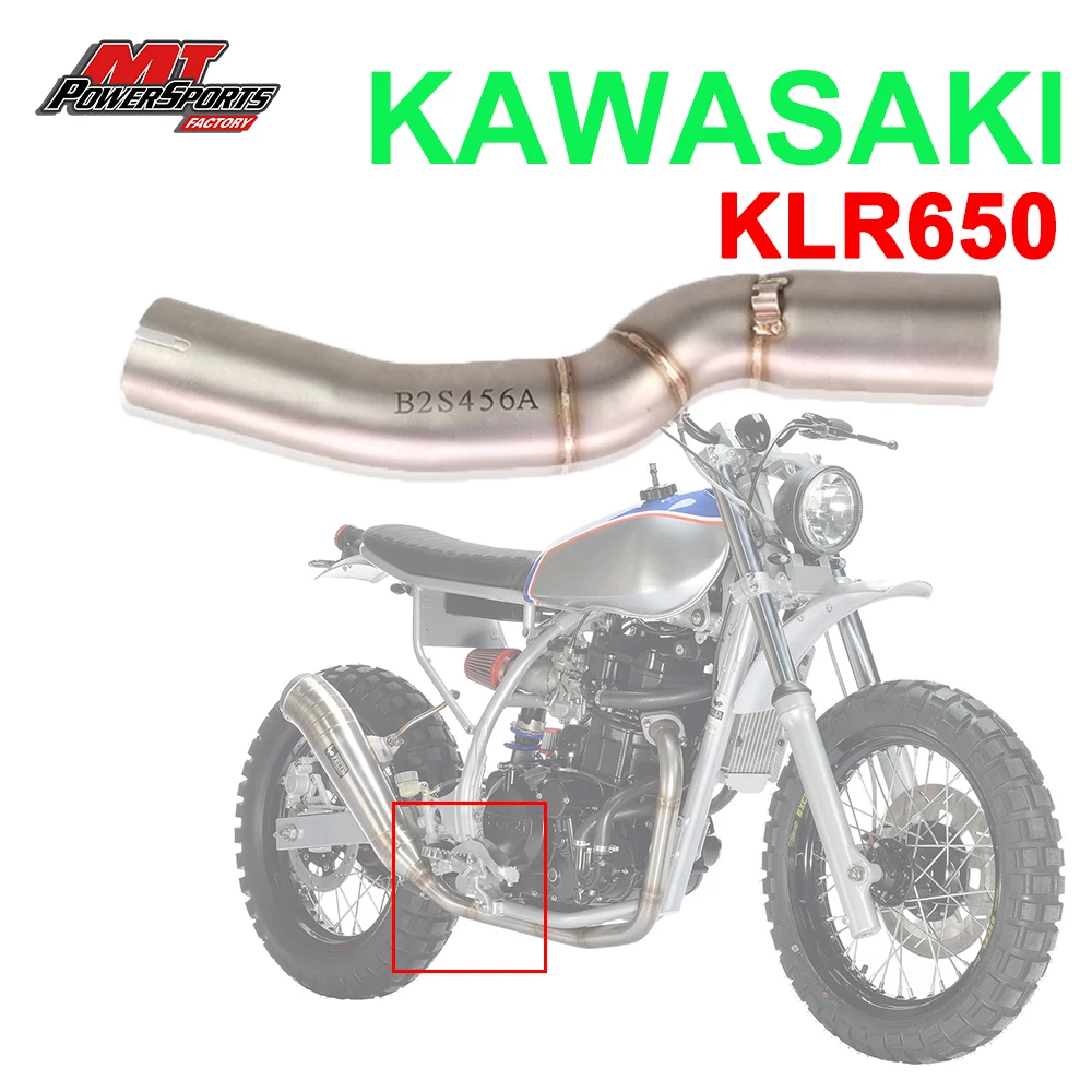 Motorcycle Adapter Exhaust Middle Pipe Muffler Link Section For KAWASAKI KLR650 2008 2009 2010 2011 2012 2013 2014 2015 | Автомобили и