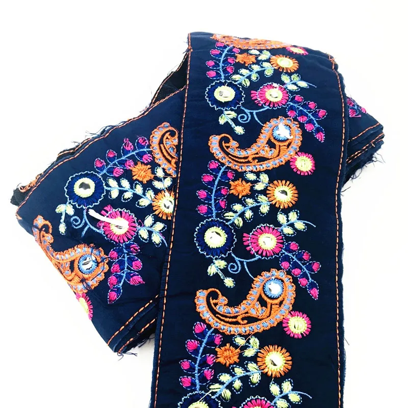 2Meters 10cm Ethnic Embroidered Lace Trims Fabric Retro Webbing Ribbons Tape for Shoes Dress Decoration DIY Sewing Accessories