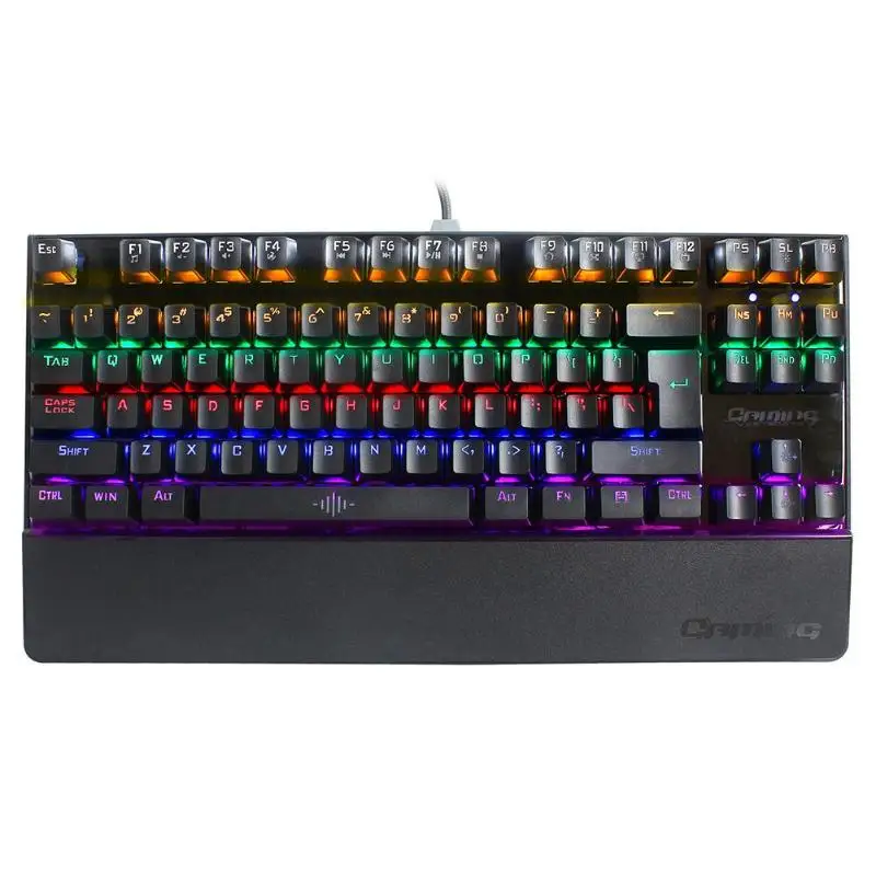 Y608 87 клавиш USB проводной синий переключатель RGB 8 режим подсветка механическая клавиатура