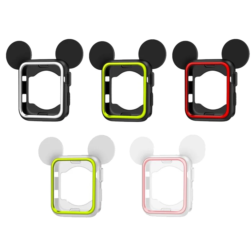

Case cover For Apple Watch Band 42mm 38mm Iwatch 3 2 1 protective frame Silicone Protection Mickey shell Accessories
