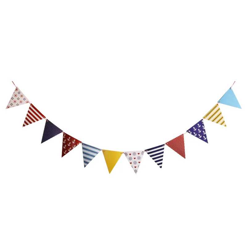 12 Flags holiday Children's Day decor bunting Pennant party decoration banner paper banner supplies events wedding decoration