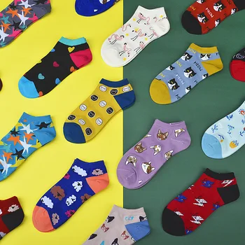 

Animal couple color socks cute flowers love cotton cartoon men and women couples ladies girls spring summer socks zoo