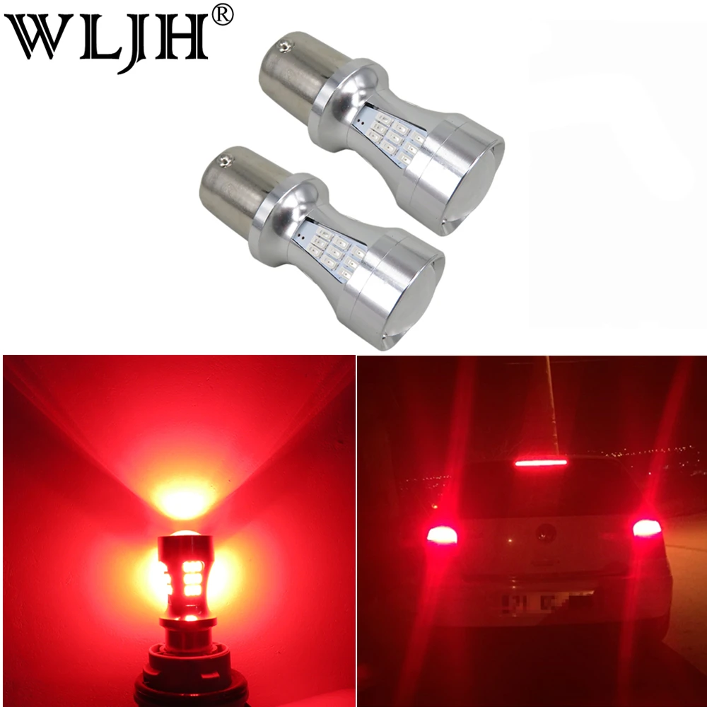 WLJH 2x 800lm 12V 24V 3014 Светодиодный чип 1156 BA15S P21W S25 светодиодный автомобильный