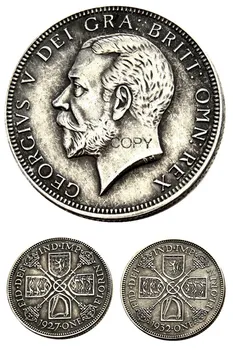 

1927/1932 2PCS Florin Great Britain UK Silver Plated Copy Copy Coin