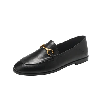 

ladies dress shoes for man low heel leather loafers women shoes Workplace Single shoes