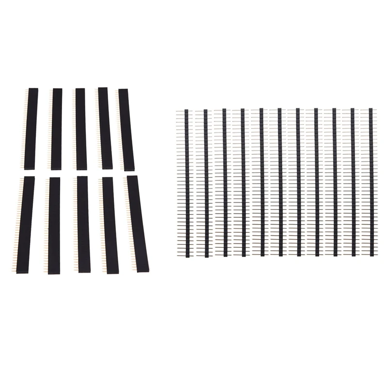 20 Pcs 1X40 Pin 2.54mm Pitch Straight Single Row PCB Female Headers | Электроника